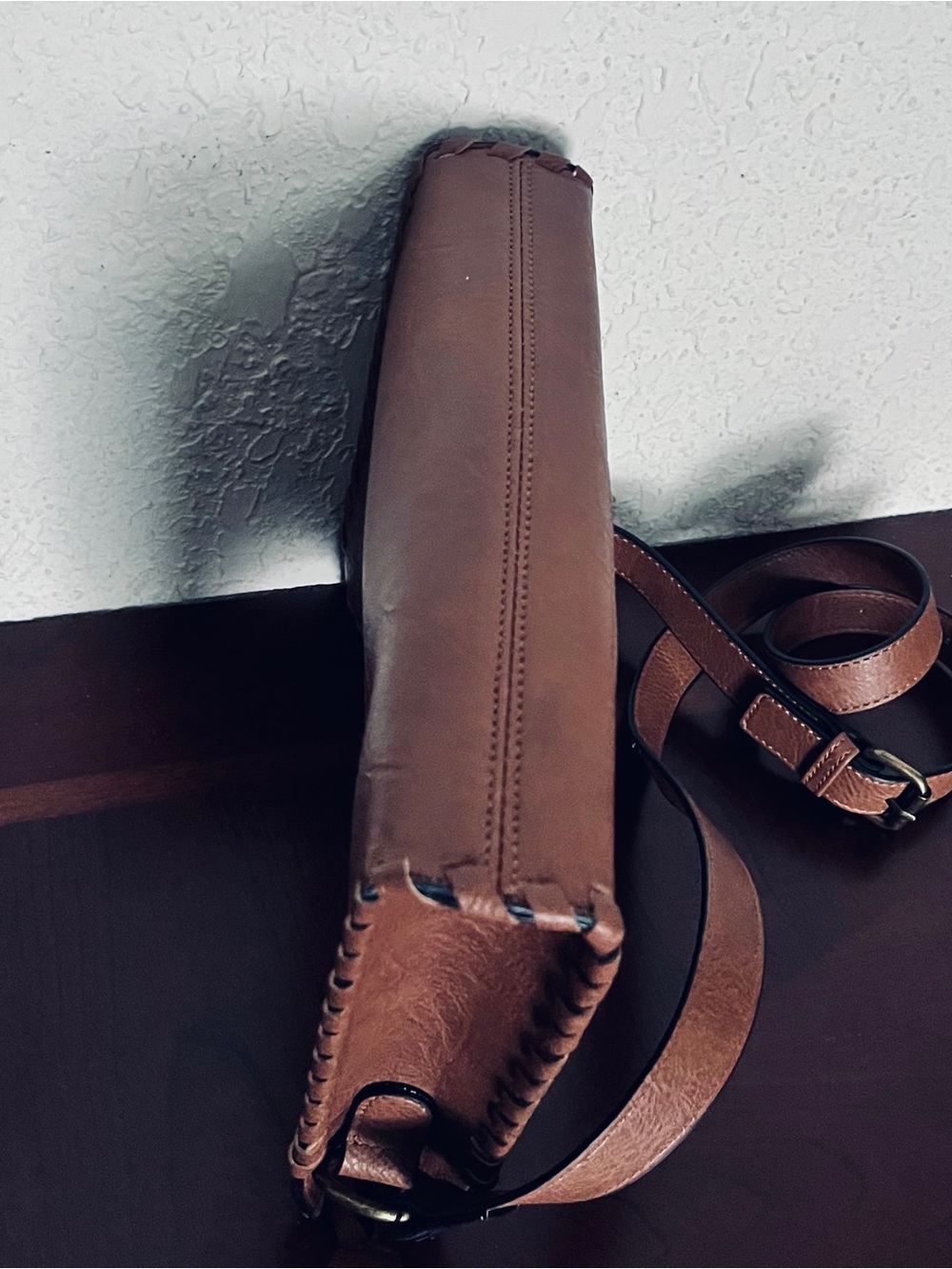 American Rag Tan Floral-Embossed Crossbody with Buckle Detail - Picture 5 of 8